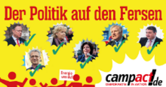 Kontra Atom- und Braunkohlestrom! 2014: Die Lobby-GroKo CDU/FDP will die alternativen Energien zugunsten der Atom/Kohle Lobbyisten deckeln! Sie schalten damit Vernunft aus und Gier ein! CAMPACT, BUND usw. organisieren 22.03.14 Großdemo u.A. in Hannover für mehr Basisdemokratie! | Foto: CAMPACT.de