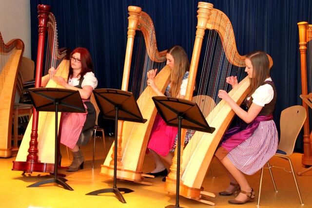 Mit Anna-Sophia Rapp, Anna Munid und Jule Panitz spielte das bewährte Harfentrio der Musikschule Wertingen.