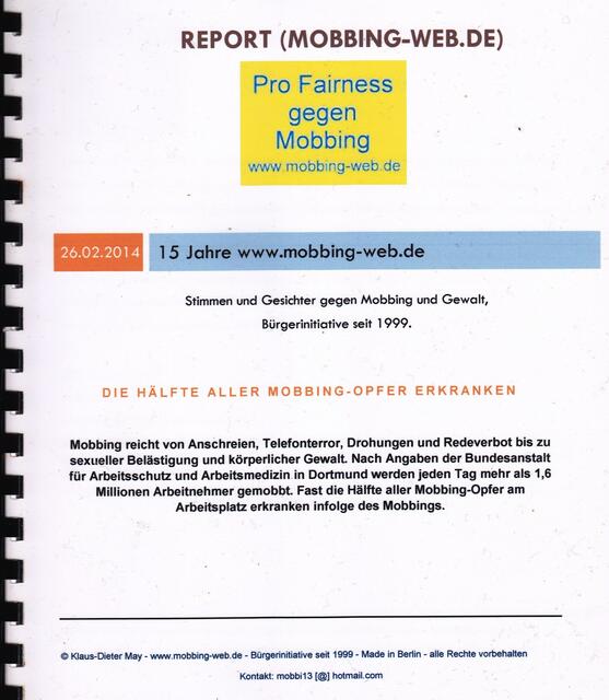 Klaus-Dieter May, 26.02.2014  15 Jahre www.mobbing-web.de | Foto: Klaus-Dieter May, Berlin