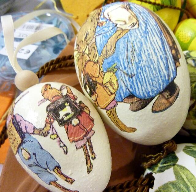 Eier mit Hasenmotiven