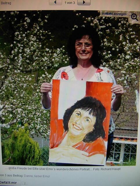 Elfie mit ihrem Portrait