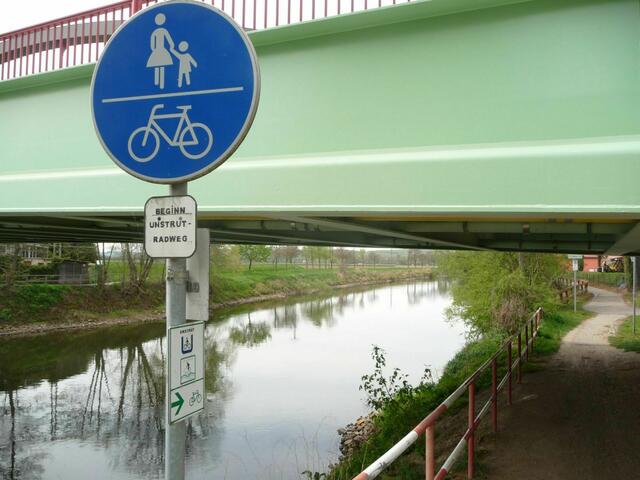 Beginn oder Ende des Unstrut-Radweges
