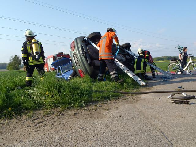 ...gesichert gegen Umkippen und stabilisiert....