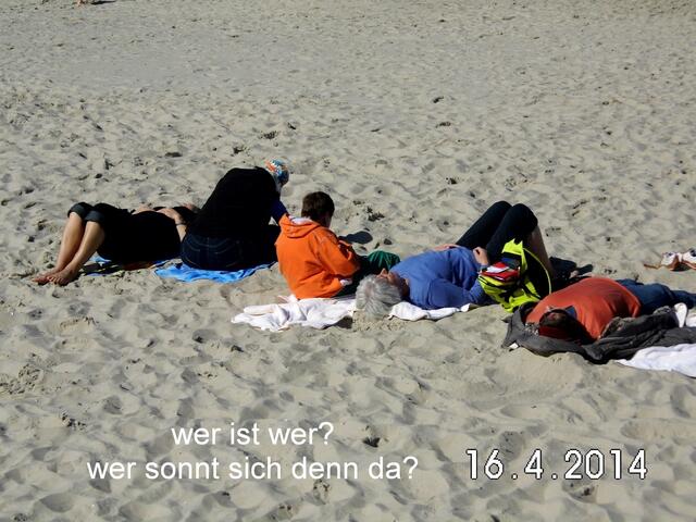 Sonnenbaden am Stand