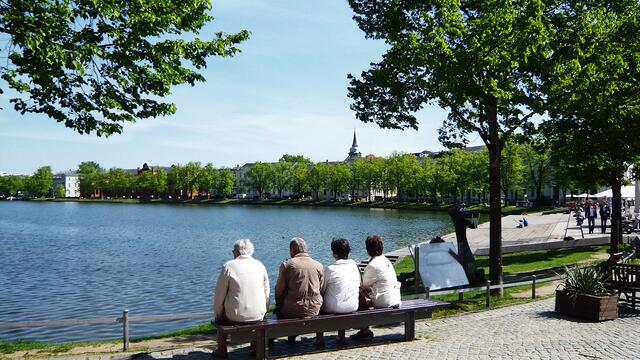 Am Südufer des Pfaffenteichs an der Arsenalstraße