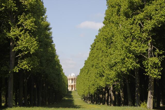 Belvedere am Ende der Baumreihen