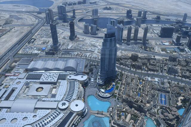 Von der Beobachtungsplattform im 124 Stock des Burj Khalifa fotografiert