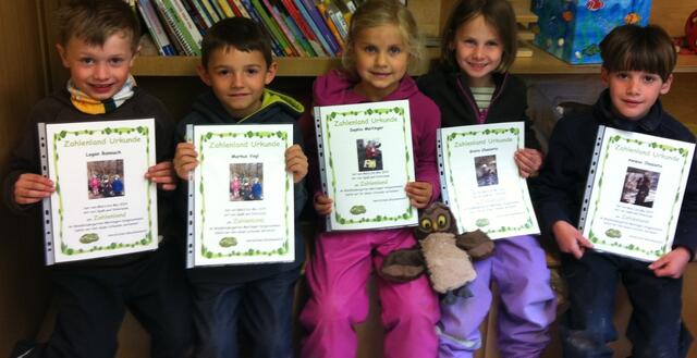 Juhu, wir haben die Zahlenwald-Urkunde bekommen !