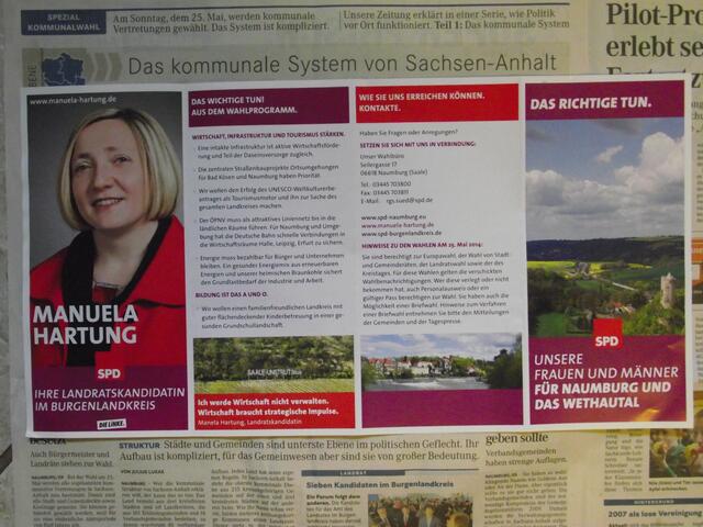 schade ums Papier... Wahlwerbung mit unserer Natur, das ist hier nicht richtig...