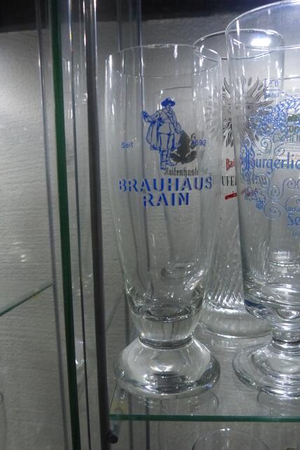 auch das Weizenbierglas von unserem Brauhaus aus Rain haben wir entdeckt