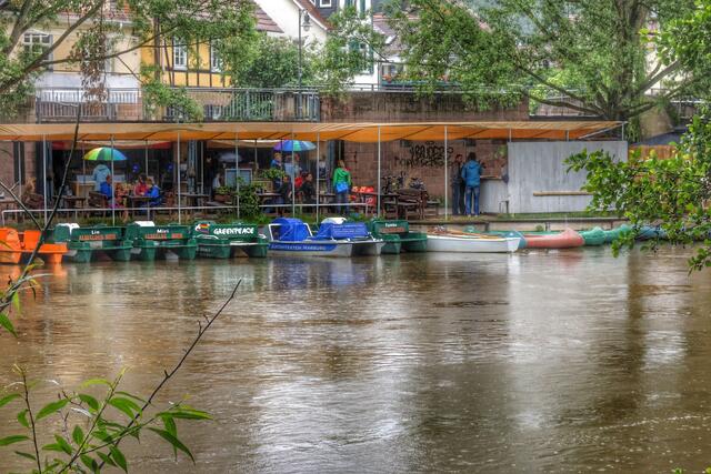Marburger Hafenfest - Die Flotte liegt wegen Regenwetter noch vor Anker. | Foto: KDH / SDS Marburg