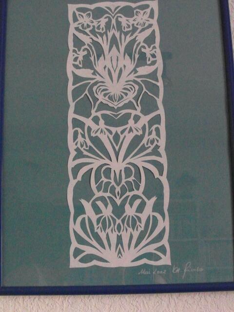 Scherenschnitt unter Glas