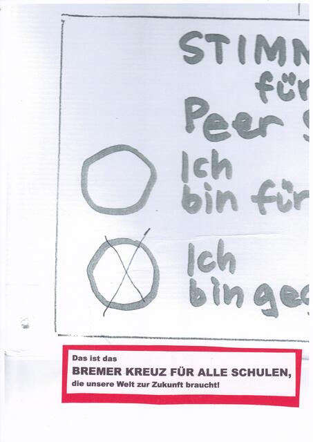 Das ist das BREMER KREUZ FÜR ALLE SCHULEN, die unsere Welt zur Zukunft braucht!