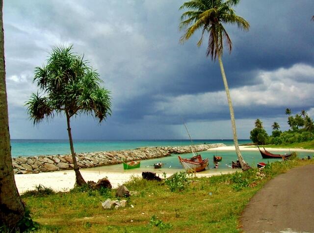 Strand und Lagune auf der Insel Weh