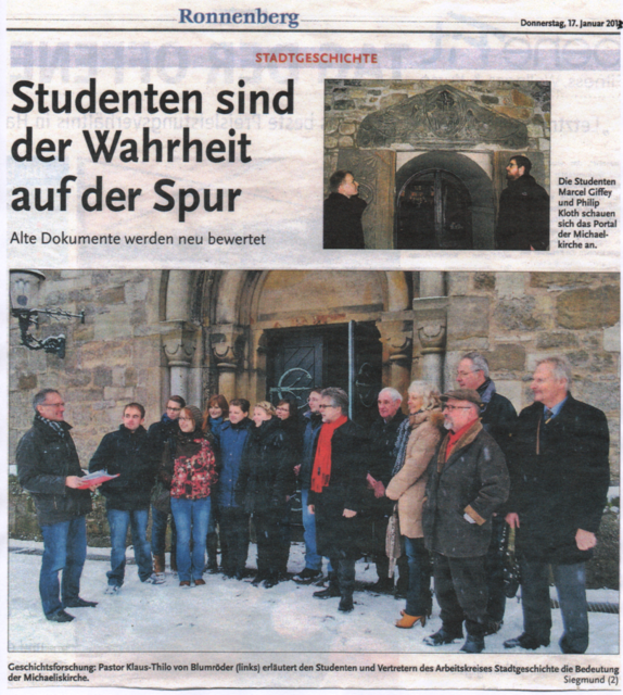 CZ vom 17.1.2013 / Studenten sind der Wahrheit auf der Spur