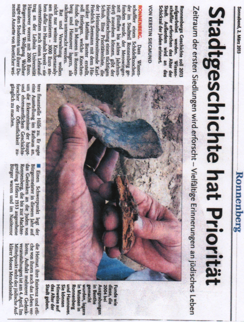 CZ vom 2.3.2013 / Stadtgeschichte hat Priorität