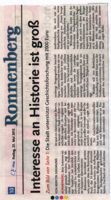 CZ vom 25.5.2012 / Interesse an Historie ist groß