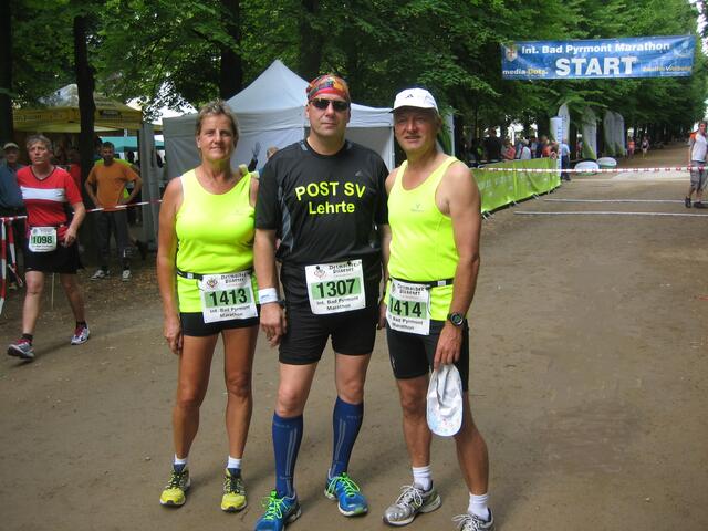Post SV Lehrte: Birgit Walter; Reiner Beck und Jürgen Walter vor dem Start