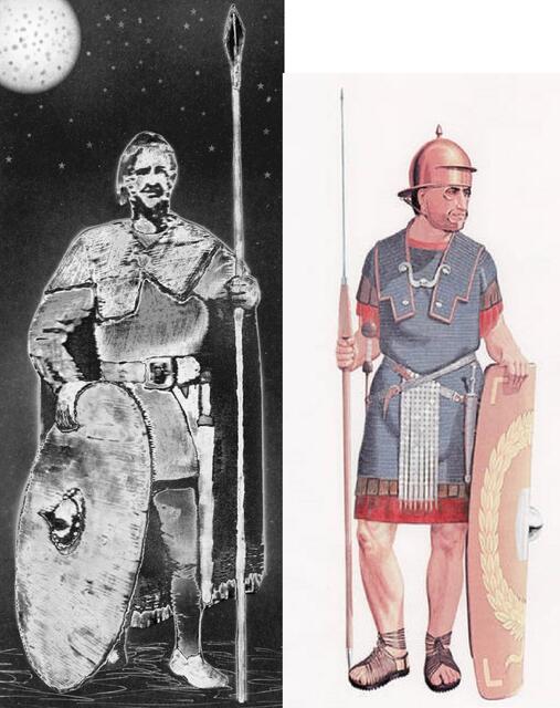 Germanen-Krieger / römischer Soldat