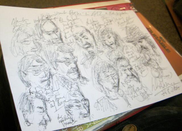 Zeichner Jürgen Schäfermann hat die Vortragenden Poeten "mitstenografiert" | Foto: Tania Rupel