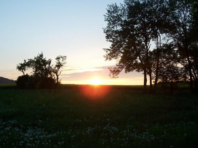 Mai: Sonnenuntergang am Kloster Wülfinghausen