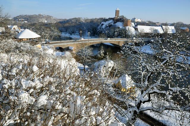 Burg Giebichenstein (Halle/Saale) im Schnee