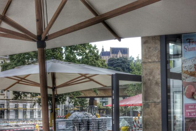 Bahnhofsvorplatz Marburg / Lahn - Großbaustelle vor dem Hauptbahnhof am 14.08.2014. | Foto: KDH / SDS Marburg