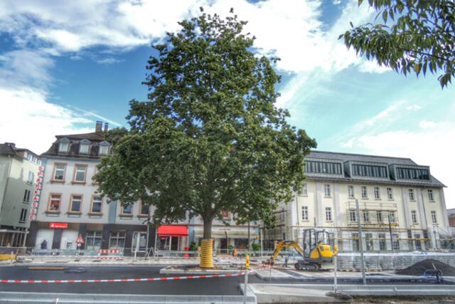Bahnhofsvorplatz Marburg / Lahn - Großbaustelle vor dem Hauptbahnhof am 14.08.2014. | Foto: KDH / SDS Marburg