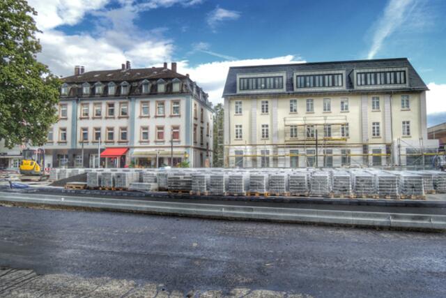 Bahnhofsvorplatz Marburg / Lahn - Großbaustelle vor dem Hauptbahnhof am 14.08.2014. | Foto: KDH / SDS Marburg