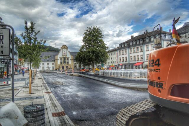 Bahnhofsvorplatz Marburg / Lahn - Großbaustelle vor dem Hauptbahnhof am 14.08.2014. | Foto: KDH / SDS Marburg