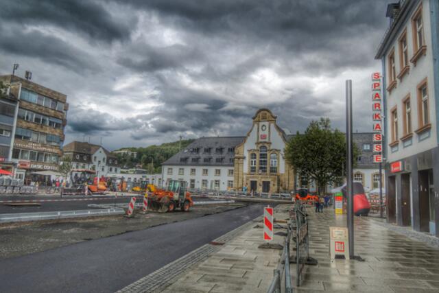 Bahnhofsvorplatz Marburg / Lahn - Großbaustelle vor dem Hauptbahnhof am 14.08.2014. | Foto: KDH / SDS Marburg