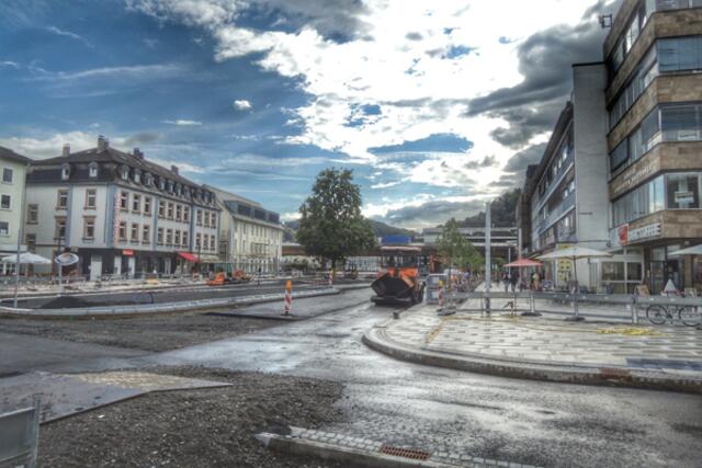 Bahnhofsvorplatz Marburg / Lahn - Großbaustelle vor dem Hauptbahnhof am 14.08.2014. | Foto: KDH / SDS Marburg