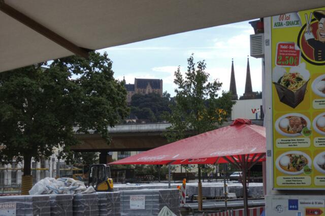 Bahnhofsvorplatz Marburg / Lahn - Großbaustelle vor dem Hauptbahnhof am 14.08.2014. | Foto: KDH / SDS Marburg