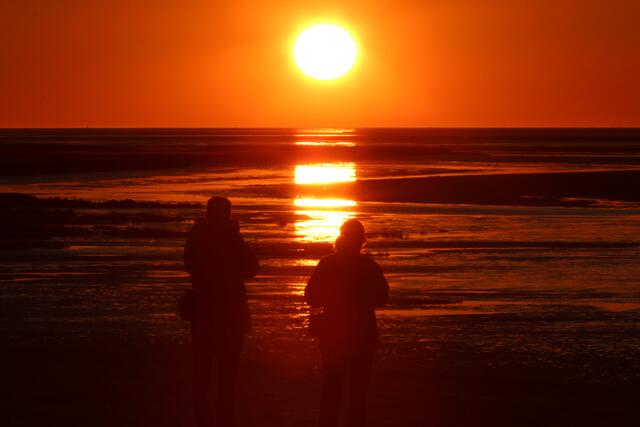 Sonnenuntergang im März am Meer