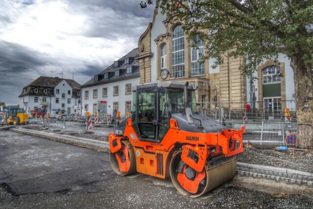Bahnhofsvorplatz Marburg / Lahn - Großbaustelle vor dem Hauptbahnhof am 14.08.2014. | Foto: KDH / SDS Marburg