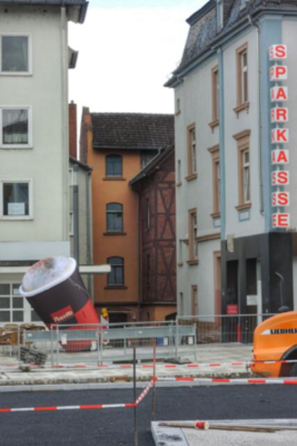 Bahnhofsvorplatz Marburg / Lahn - Großbaustelle vor dem Hauptbahnhof am 14.08.2014. | Foto: KDH / SDS Marburg