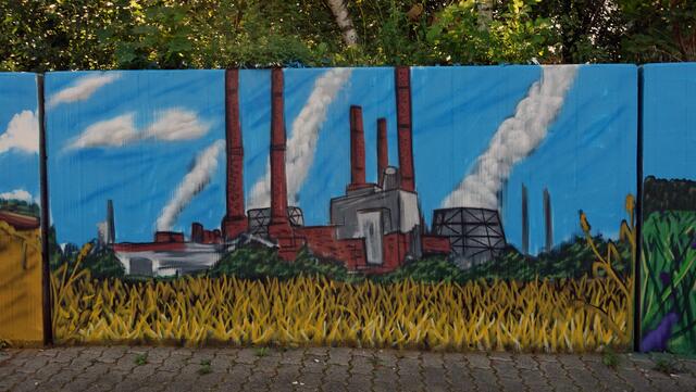 Das Hüttenwerk Salzgitter als ein Motiv des Graffiti-Künstlers Ronny Knorr. Foto: Helmut Kuzina