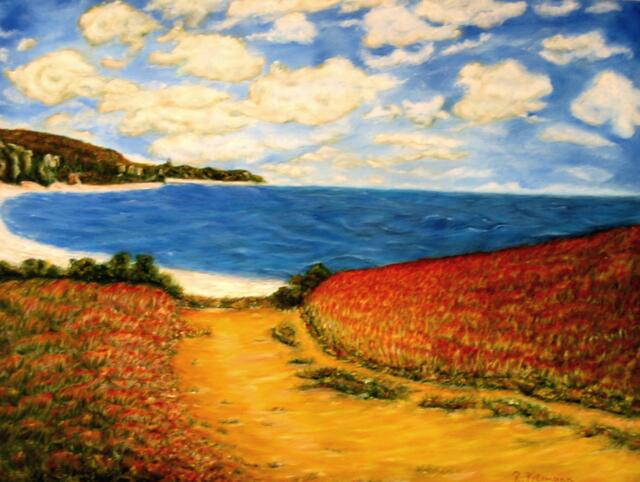 Nach Monet: Strandweg