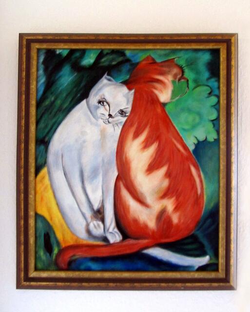 Nach Marc: Katzen, rot und weiß