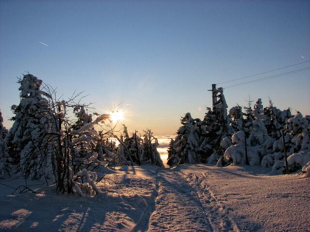 Sonnenuntergang am Fichtelberg