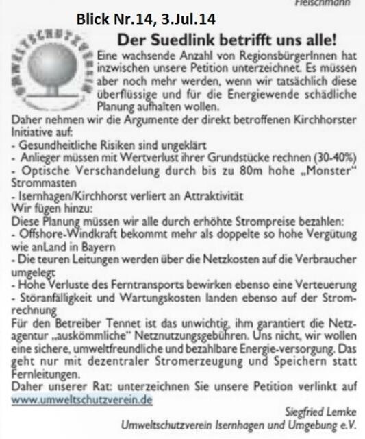 Der Isernhagener Blick in die Gemeinde berichtet