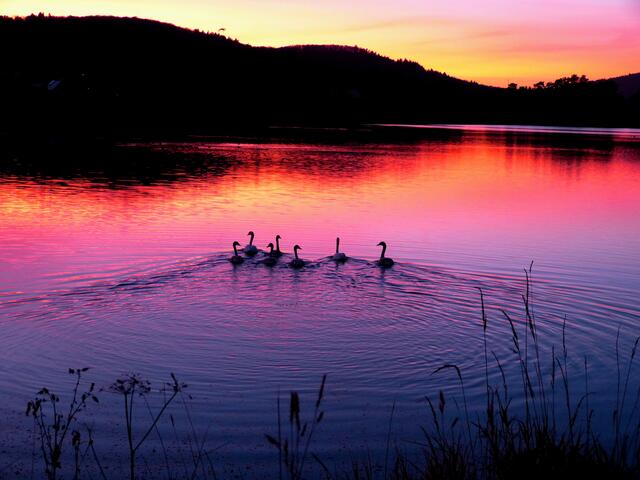 Sonnenuntergang am Aartalsee.