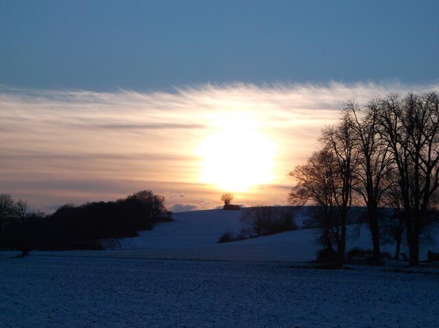 Sonnenuntergang - besonders schön auch im Winter !