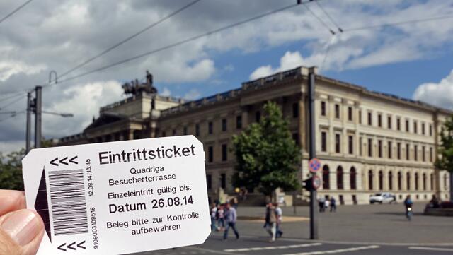 Das Eintrittsticket zum Aufgang zur Quadriga-Plattform kostet 2,- €. Foto: Helmut Kuzina