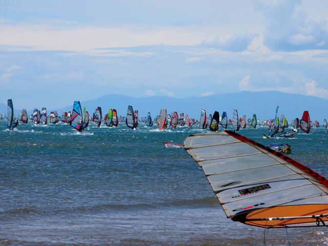 Wettbewerb der Windsurfer