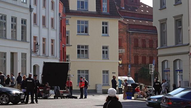 Dreharbeiten auf dem Platz "Am Schilde" (Foto: Helmut Kuzina)