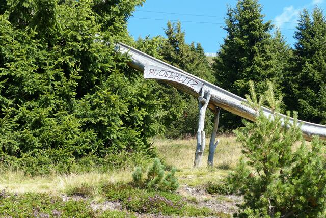 eine Holzrutsche ...