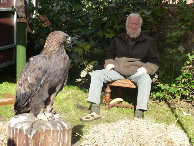 Falkner mit einem seiner Tiere