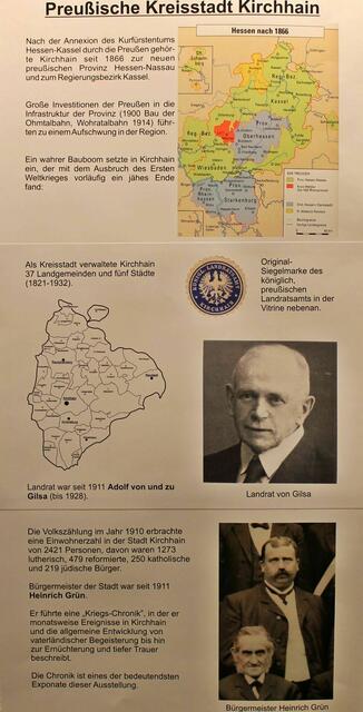Von 1821 bis 1932 war Kirchhain Kreisstadt. Die Volkszählung im Jahre 1910 erbrachte eine Einwohnerzahl in der Stadt Kirchhain von 2.421 Personen.