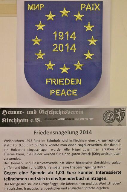 So soll sie einmal aussehen - die Friedensnagelung 2014.
